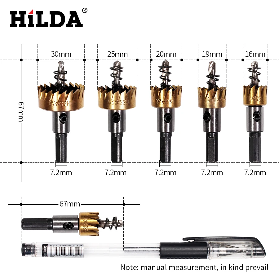 HILDA 5 шт. на коронку установлен Твердосплавный Наконечник деревянных поверхностях-инструмент для установки замки 16/18. 5/20/25/30 мм