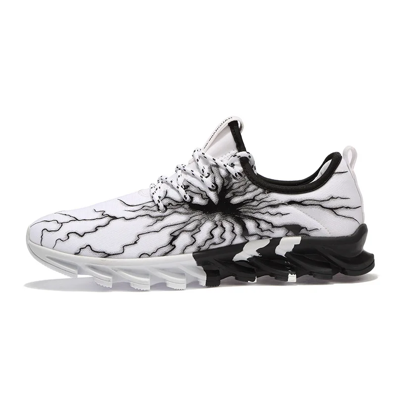 White Летние мужские кроссовки для бега chaussure homme, спортивные мужские кроссовки, женская спортивная обувь, флуоресцентная Зеленая Мужская Спортивная обувь - Color: White
