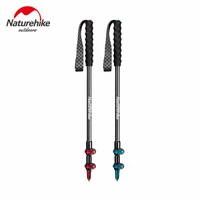naturehike outdoor ultralight walking stick protable hiking carbon fibers trekking poles 3 section outer lock stick skiing stick