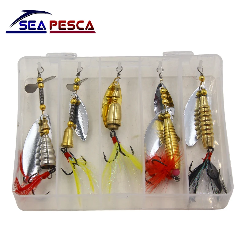 SEAPESCA 5 шт./лот Спиннер рыболовная приманка искусственная ложка приманки с