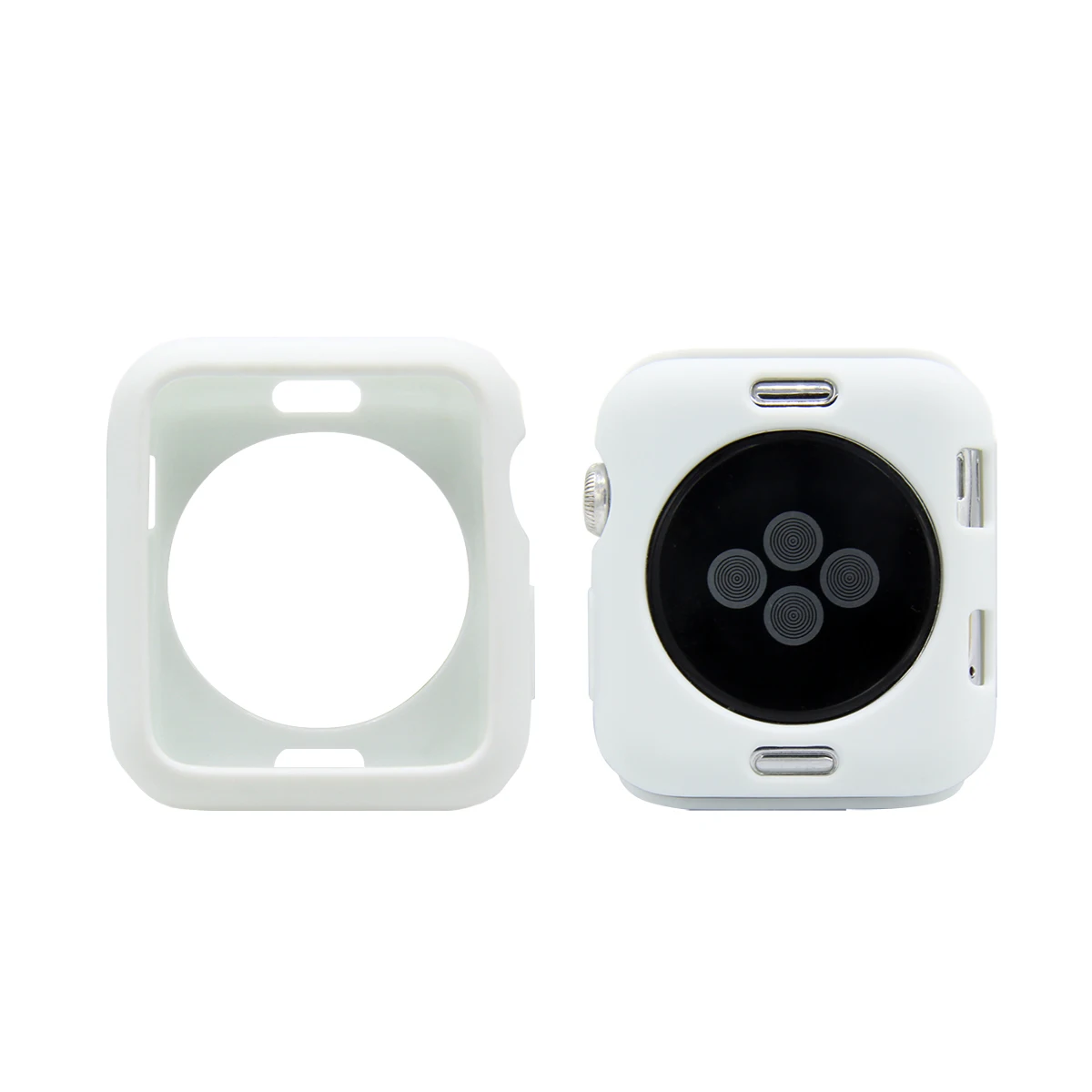 Мягкий силиконовый чехол карамельных цветов для Apple Watch iWatch Series 1 2 3 с рамкой и