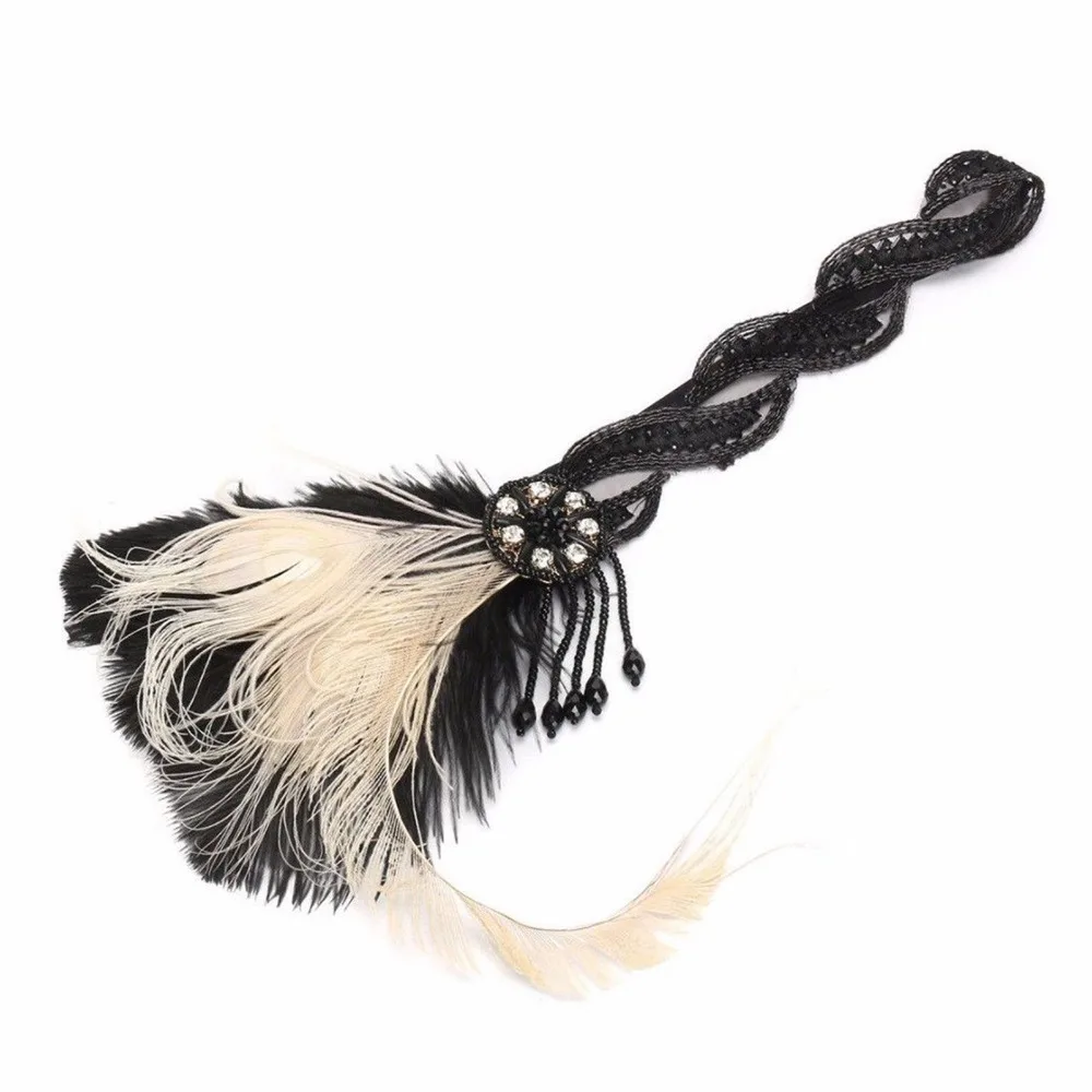 Ручная работа 1920с большой головной убор винтажный из перьев Ретро стиль