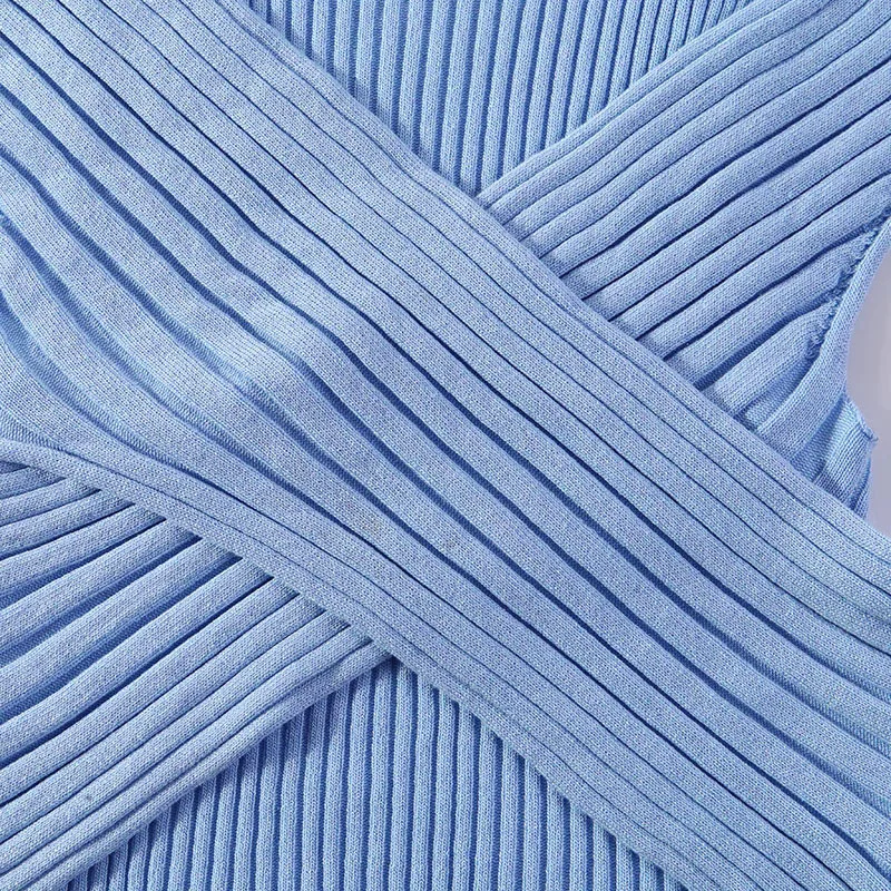ZHYMIHRET Summer V Neck Halter Ribbed Tank Tops Women Knitted Wrap Ruched Festival Sexy Neon Crop Tops Female Haut Femme