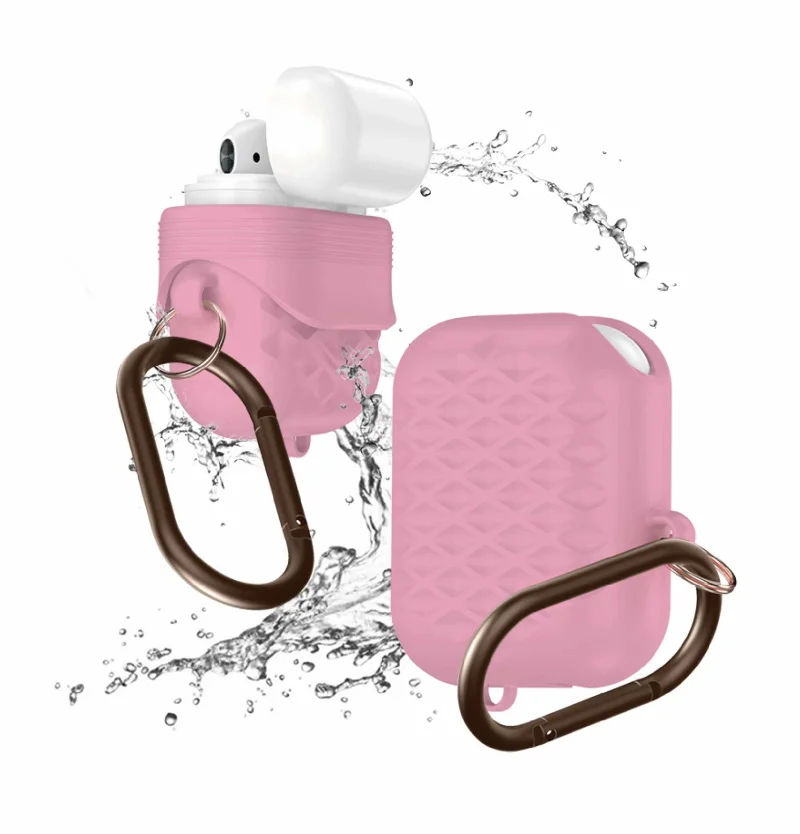 Водонепроницаемый чехол для наушников Airpods 2& 1, мягкий силиконовый беспроводной чехол для наушников Airpods, защитный чехол с крючком