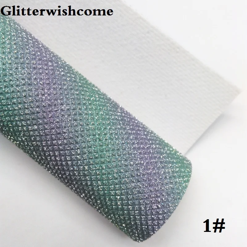 Винил Glitterwishcome размера A4 21 х29 см для бантов крупная блестящая кожаная ткань винил