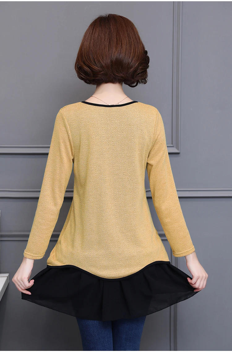 Blusas Mujer De Moda кимоно винтажные Лоскутные Женские топы и блузки винтажные женские туники с круглым вырезом Длинные рубашки размера плюс 5XL