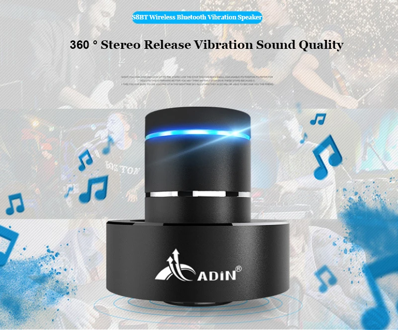 ADIN Металл 26 Вт Вибрация Bluetooth динамик NFC Сенсорный HIFI сабвуфер беспроводной динамик 360 стерео Супер Бас Звук громкий динамик