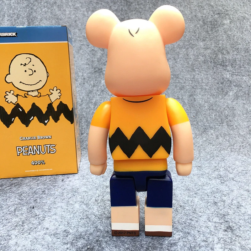 Новое поступление 400% Bearbrick арахис чарли браун быть @ RBRICK ПВХ фигурку в коробке|action