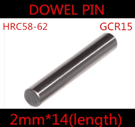 

200pcs/lot High Quality 2*14mm 2.0mm GGr15 Bearing Steel Dowel Pin Length 14mm