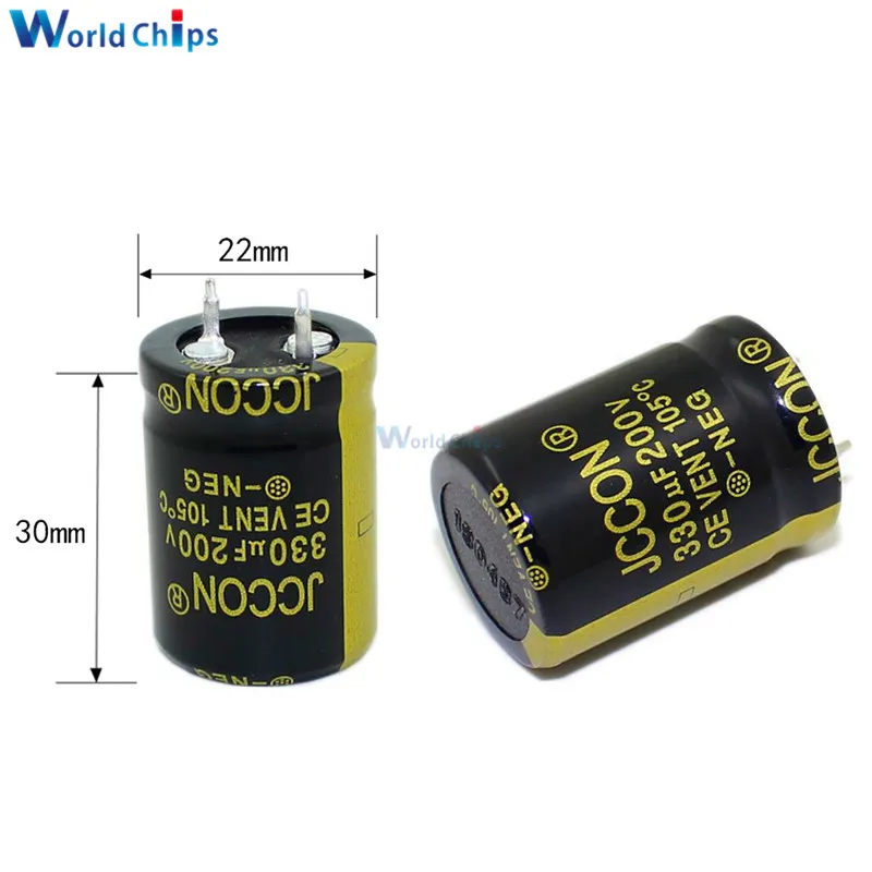 Diymore алюминиевый электролитический конденсатор 200V 330 мкФ 22X30mm Высокочастотный