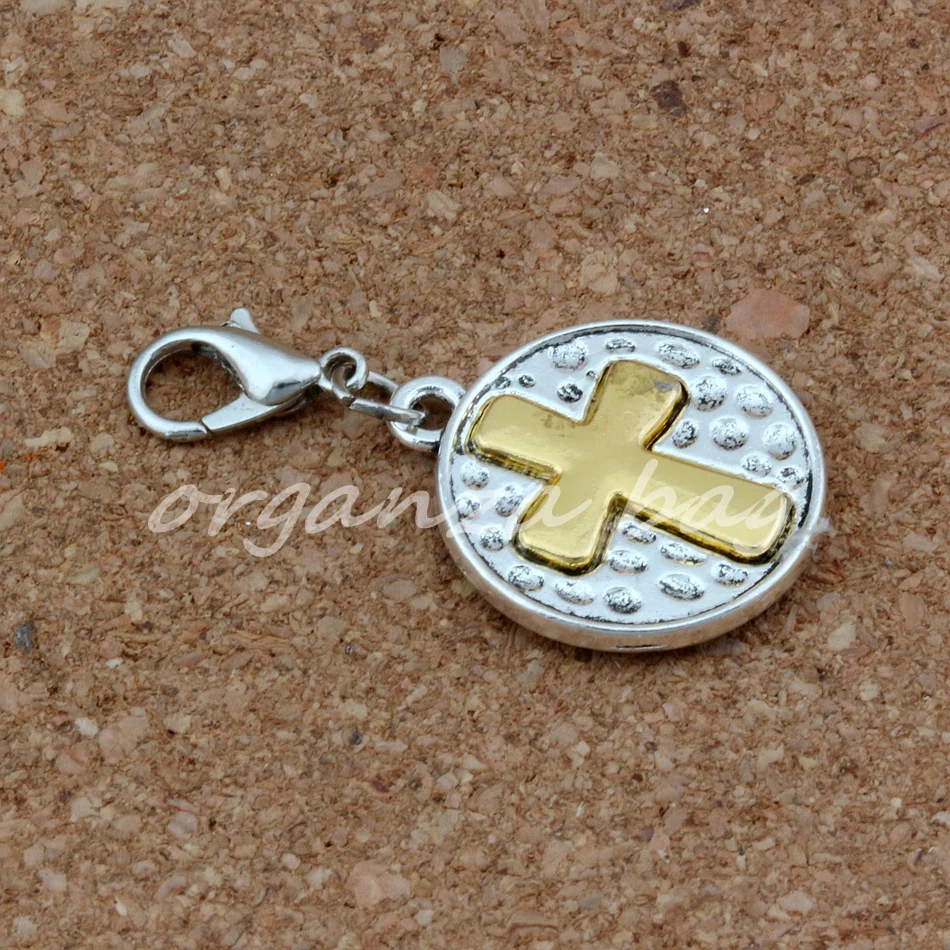 10 шт./лот крестообразные подвески из сплава с застежкой-лобстером подходит для