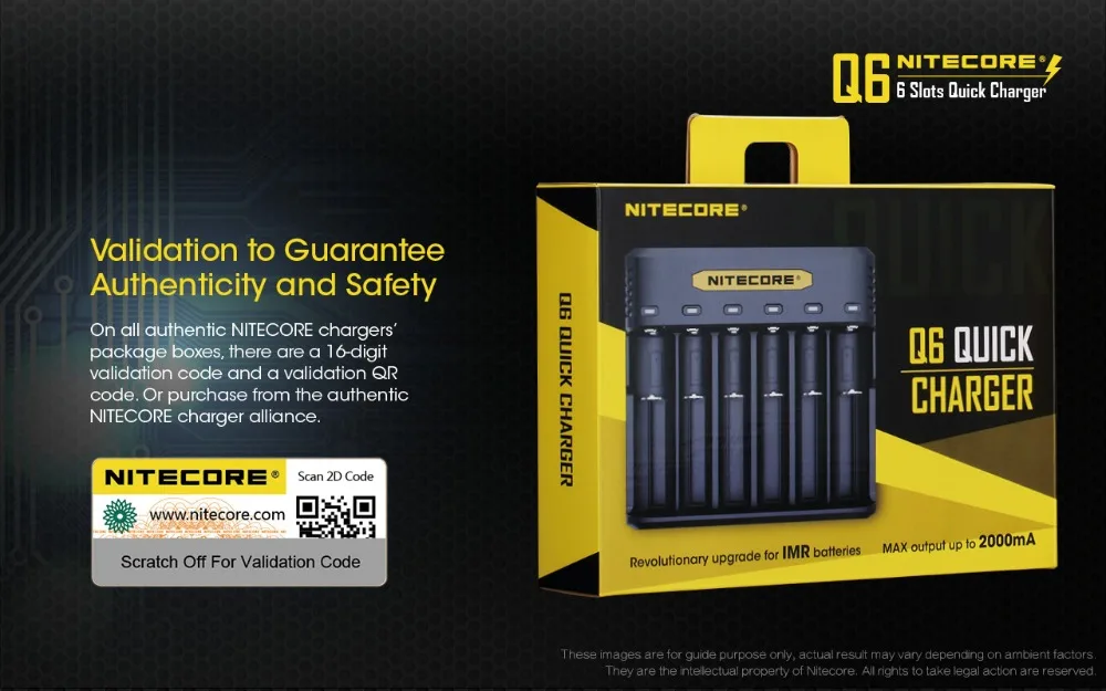 NITECORE Q6 Q серия 6 слотов быстрое зарядное устройство с компактным размером