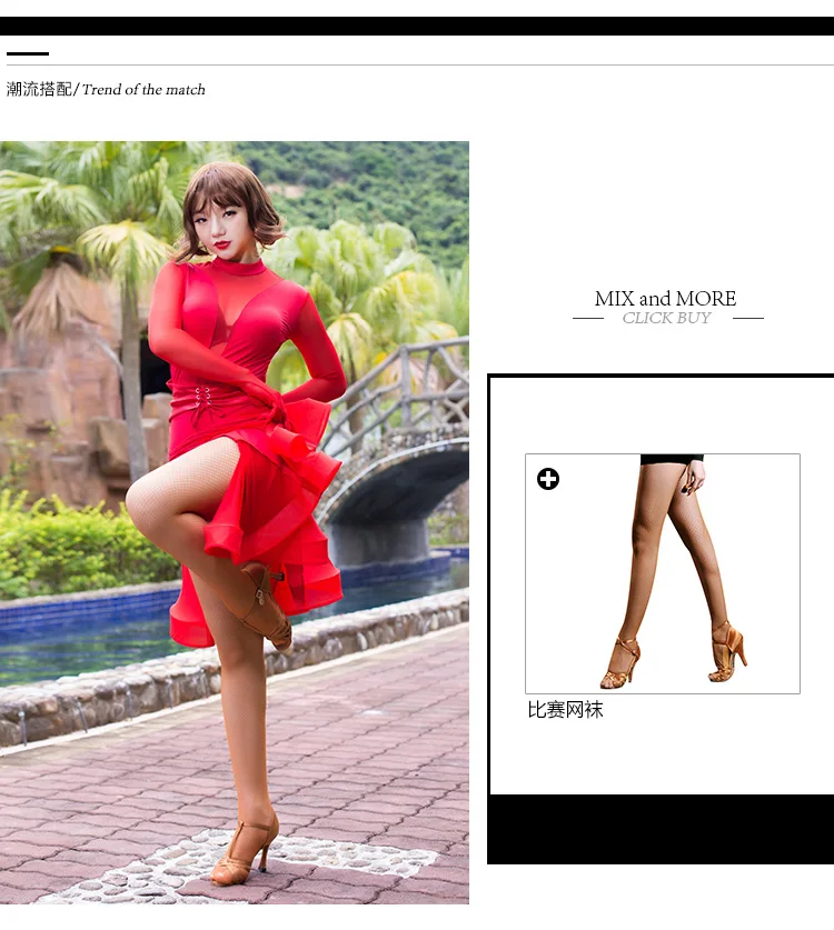 

New Fashion Sexy long-sleeve Latin Dance dress for women/female, Ballroom tango Cha Cha Rumba Costumes A3058