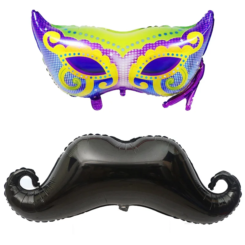 1 pcs Dance Mask Beard Carnival Foil Balloons Giant Helium Quality Party Decoration Kids Toy Gifts Adult Masquerade party ballon | Дом и сад