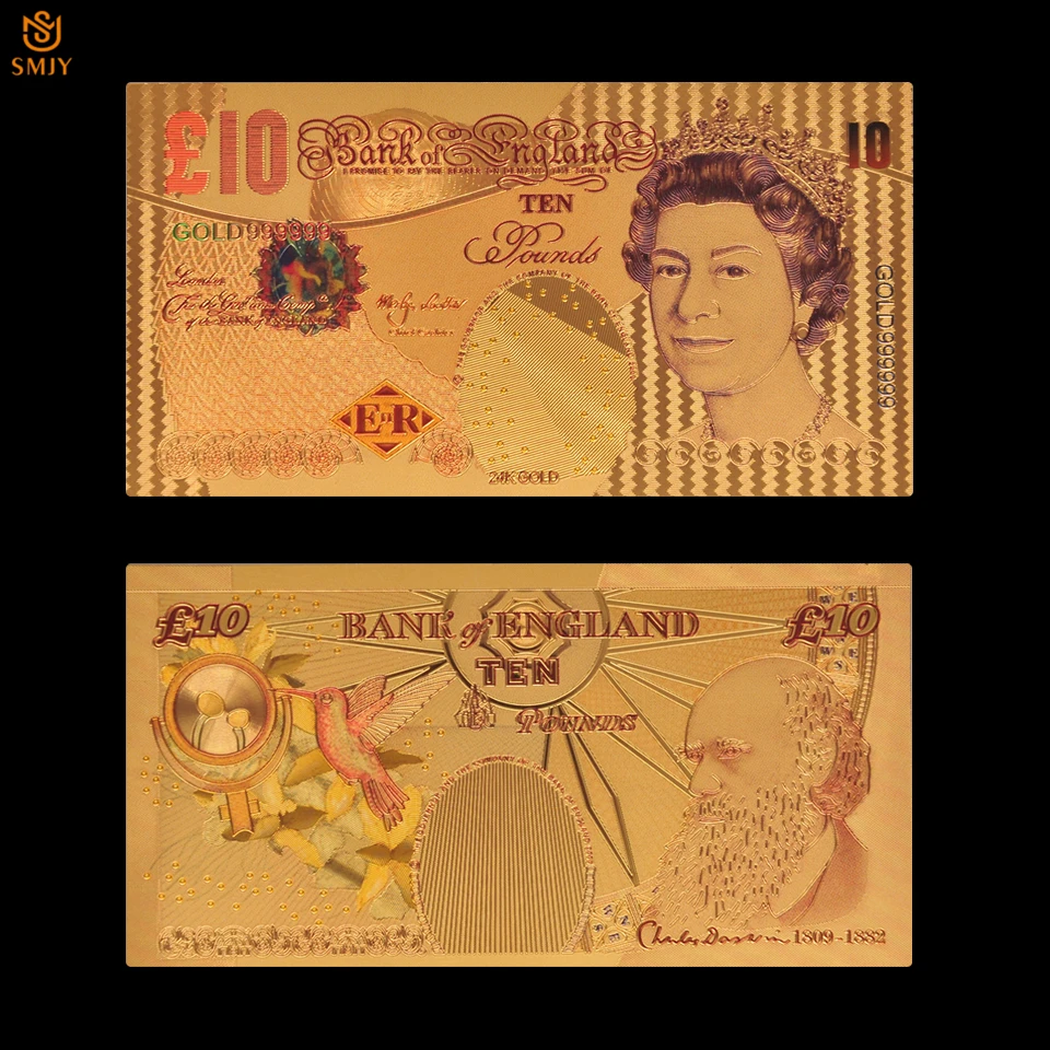 

24k Colored Gold Banknote UK 50 Pounds Gold Foil Note Paper Money Collection
