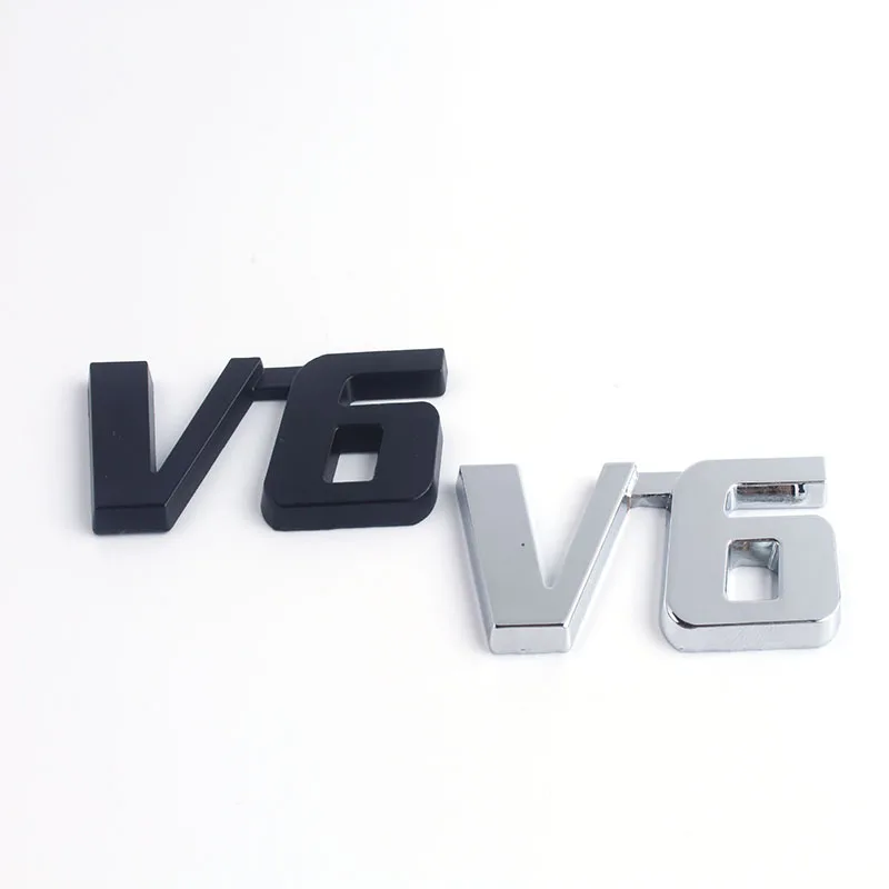 10xCar хромированный металл V6 эмблемы 3D наклейка багажник авто двигатель Стикеры
