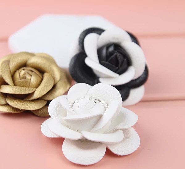 5 шт. в партии чехол для сотового телефона DIY искусственная кожа Камелия цветок