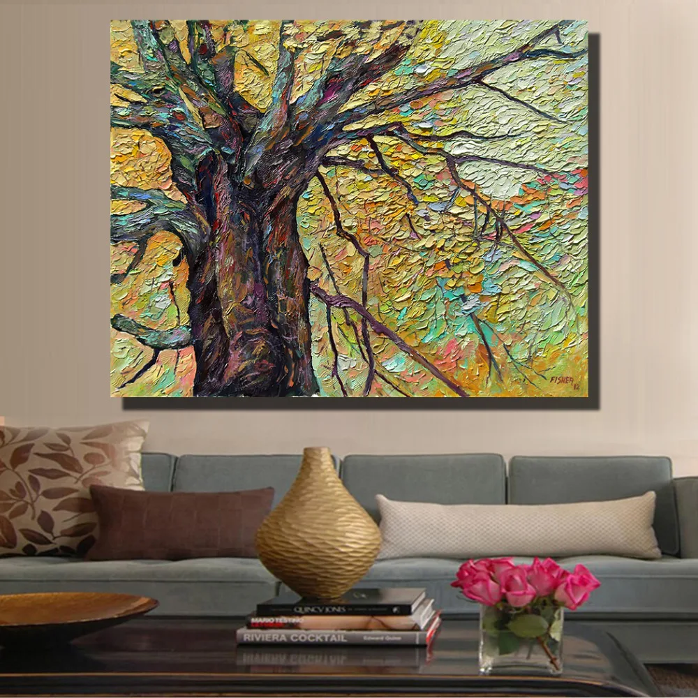HDARTISAN абстрактный стиль работы Дерево домашний принт Современная декоративная