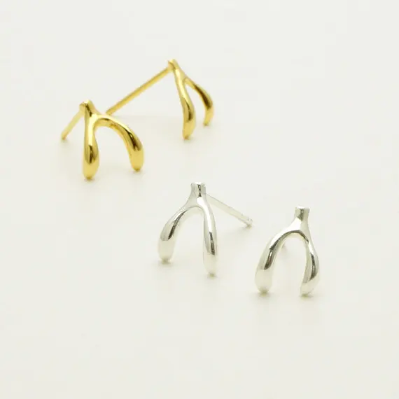 Серьги-гвоздики lucky Cute Wishbone серьги-гвоздики Lucky bone крошечные Wish Bone для женщин