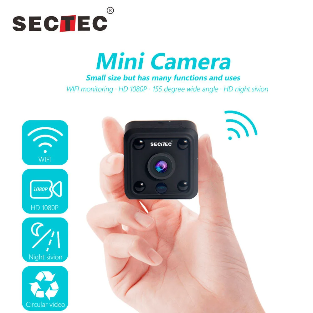 SECTEC мини Wi Fi IP камера беспроводной батарея 1080 P CCTV дома безопасности обнаружения