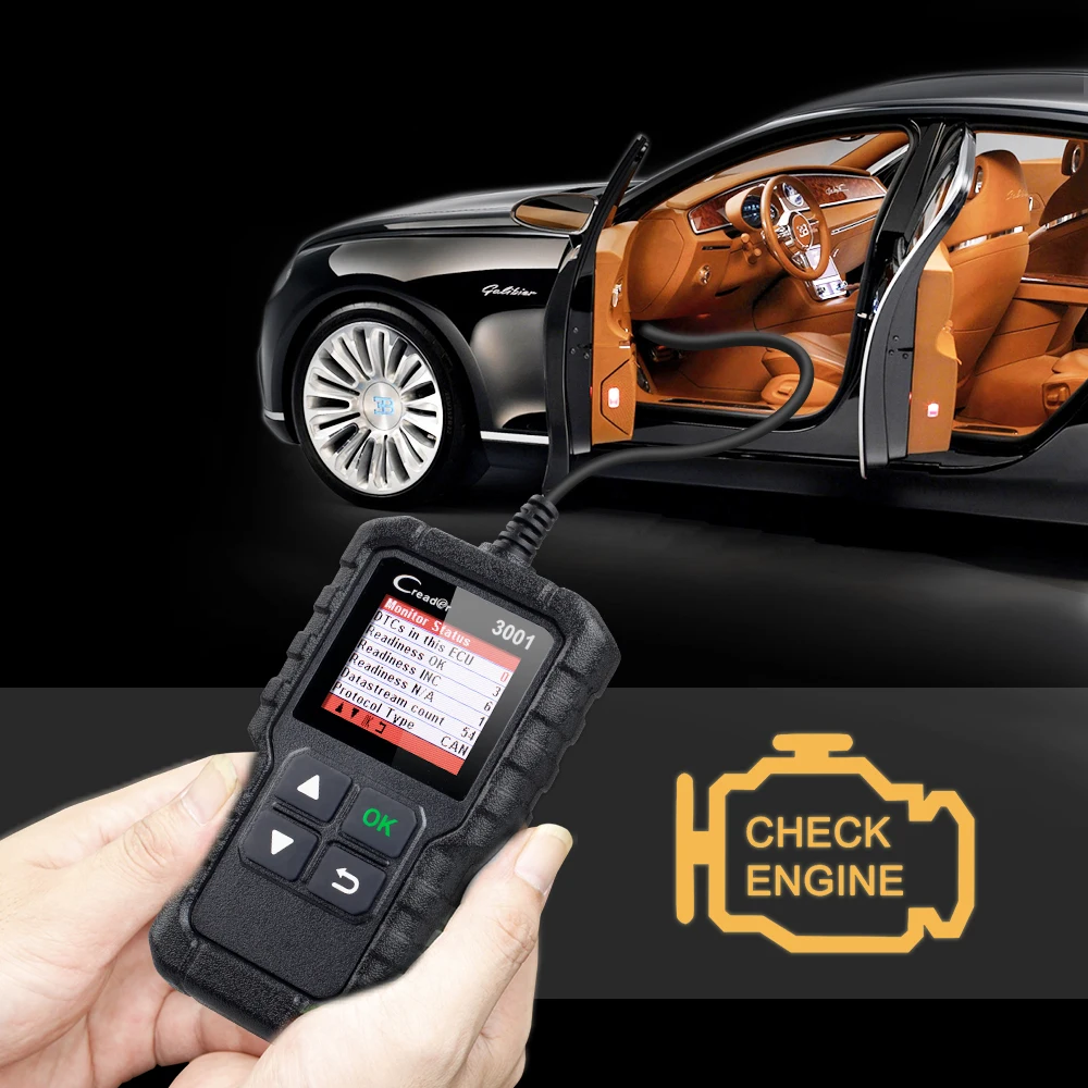 LAUNCH X431 Creader 3001 OBDII OBD2 считыватель кодов Поддержка Full OBD 2 EOBD функция CR3001