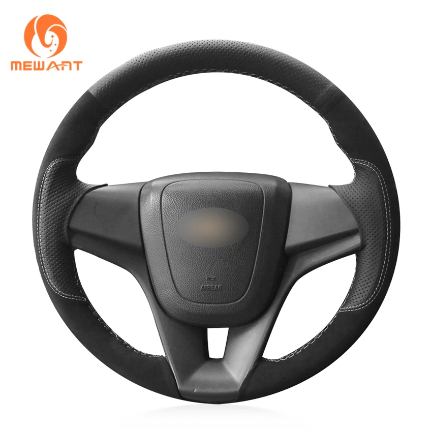 MEWANT комфортный чехол на руль из замши черного и красного цвета для Chevrolet Cruze Aveo