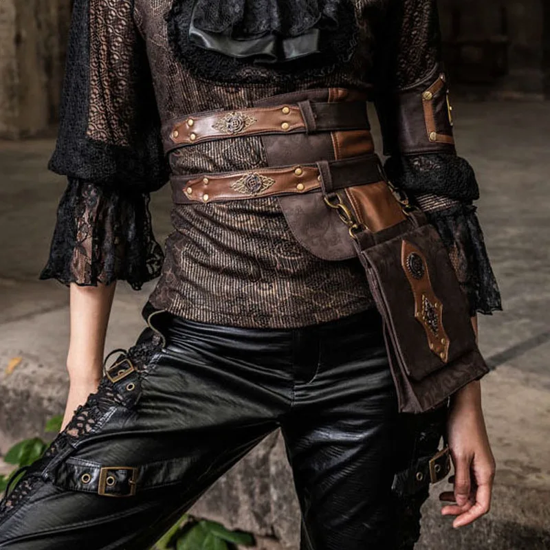 Сумка мессенджер в стиле стимпанк из искусственной кожи панк ретро|cosplay corset|steampunk