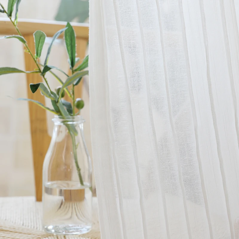 CITYINCITY Striped Tulle Curtains For livingroom White Luxury Drape Curtain for Kitchen Bedroom ready made curtain Customized | Дом и сад