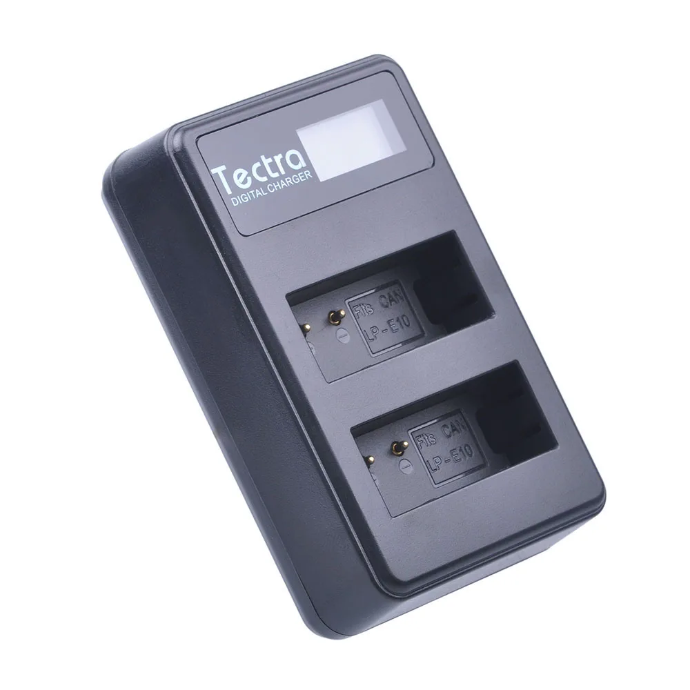 Tectra высокое качество LP-E10 LP E10 LPE10 LCD USB двойное зарядное устройство для Canon 1100D 1200D Kiss