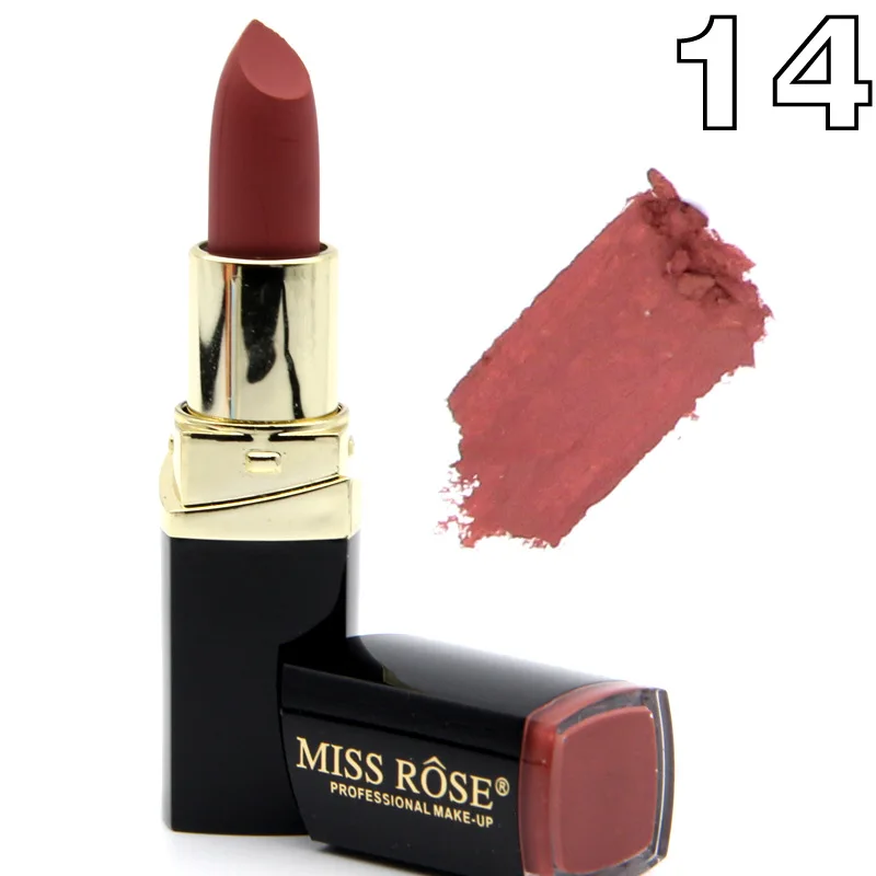 Miss Rose бренд batom, 24 цвета, телесная матовая губная помада, матовая бархатная губная помада, красота, красные губы, batom, косметика, стойкий макияж - Цвет: 14