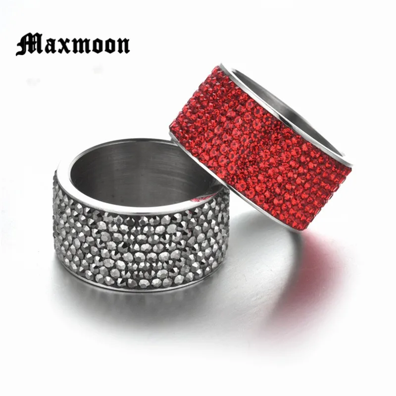 Женское кольцо из нержавеющей стали Maxmoon элегантное обручальное с 8 рядами