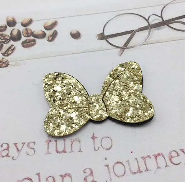gold 5x3 см 20 шт Kawaii мягкий Блестящий нашивка банк аппликации для BB клип аксессуары DIY нашивки для детей - Цвет: gold