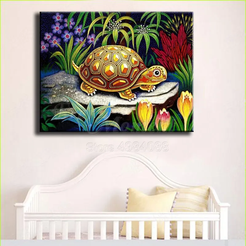 Набор для алмазной вышивки стразы картина из квадратных страз черепаха цветов 5D