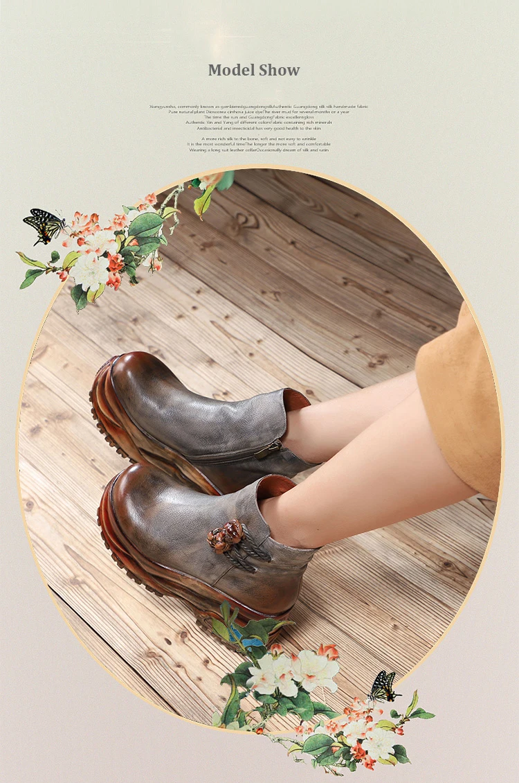 VALLU/Роскошные туфли на высокой танкетке; Новое поступление; женская обувь с цветами; Однотонный светильник; женские ботильоны в национальном стиле