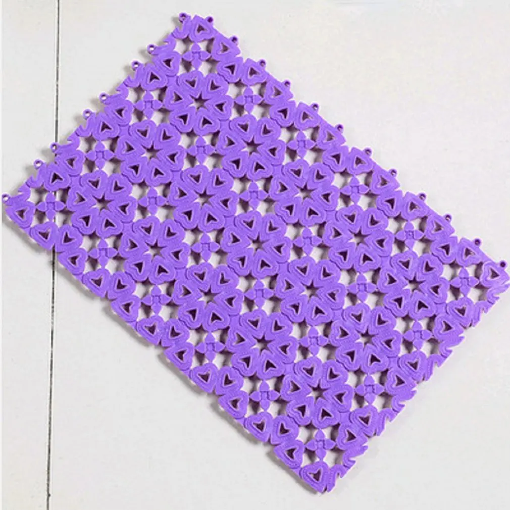 purple Нескользящие водостойкие сливные массажные подушечки яркого цвета Любовь Дизайн строчка коврик для ванной коврик для душа принадлежности для ванной комнаты - Цвет: purple