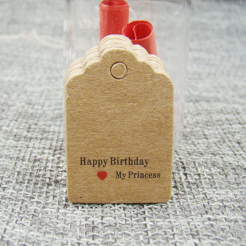 Гребешок 3*2 см Крафт с днем рождения мой принц подарочные бирки 100 шт в партии