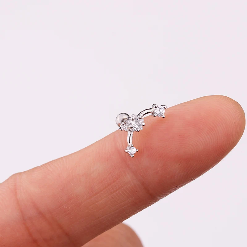Sellsets 1 шт. красивый цветок выдалбливают крыла треугольник CZ Tragus Daith Helix Rook пирсинг шпильки ювелирные изделия