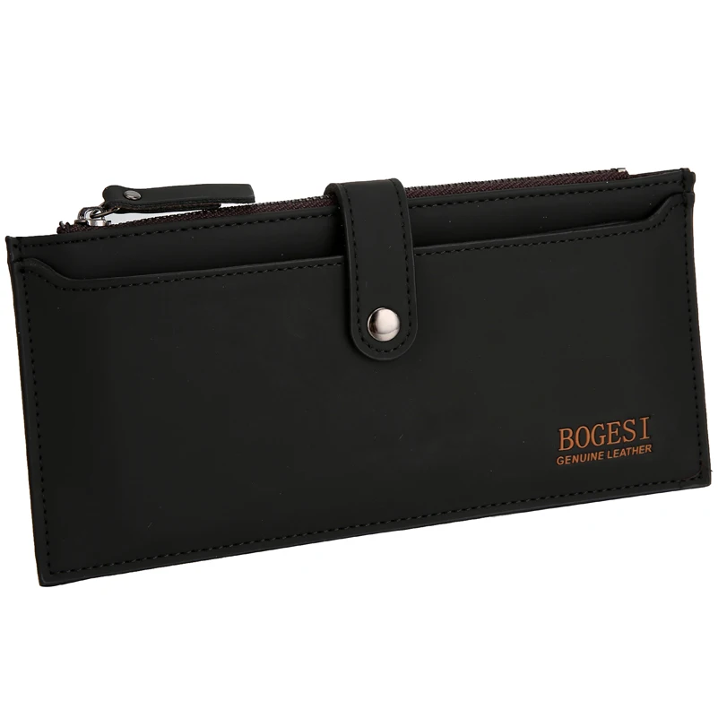 На молнии Новинка 2019 мужские кошельки известный бренд длинный тонкий кошелек с