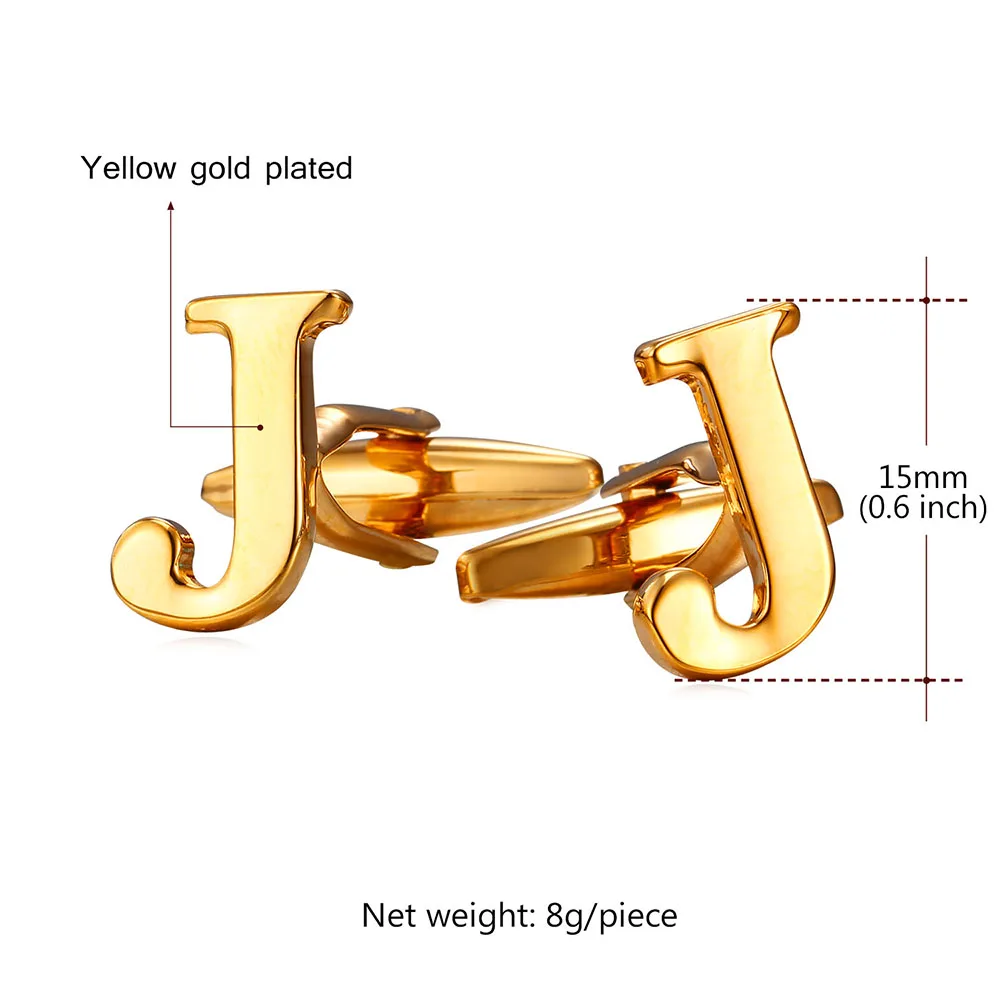 Высококачественные запонки для деловых мужчин Алфавит J оптовая продажа