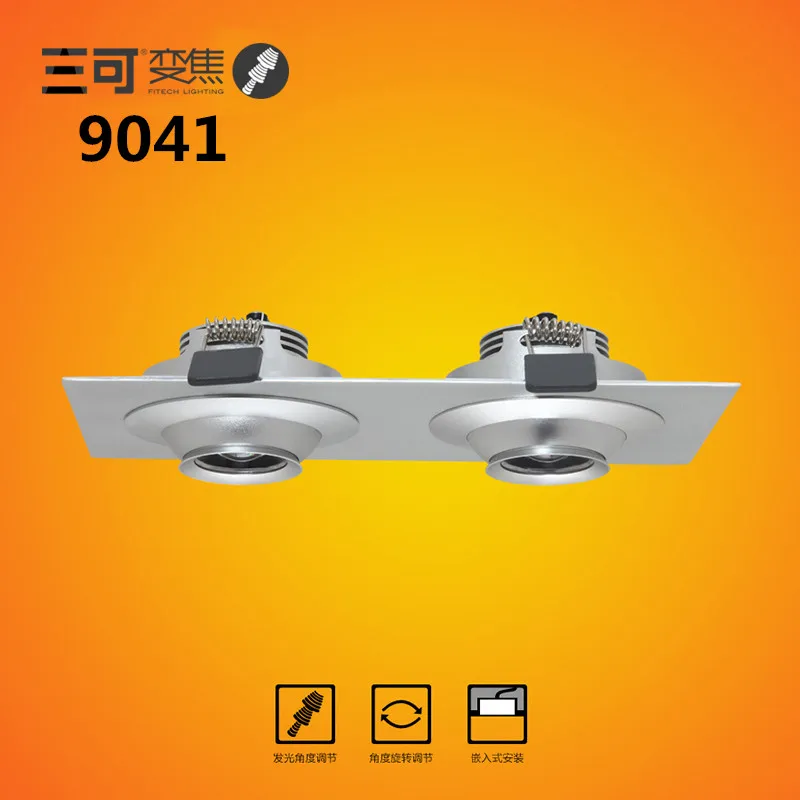 Высокое качество 6 Вт квадратный Серебряный современного выдвижной светодиодные