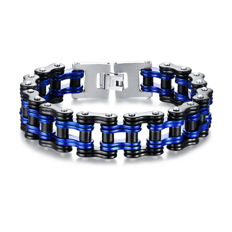 Men's Titanium Stainless Steel Large and Heavy Biker Bicycle Chain Bracelet