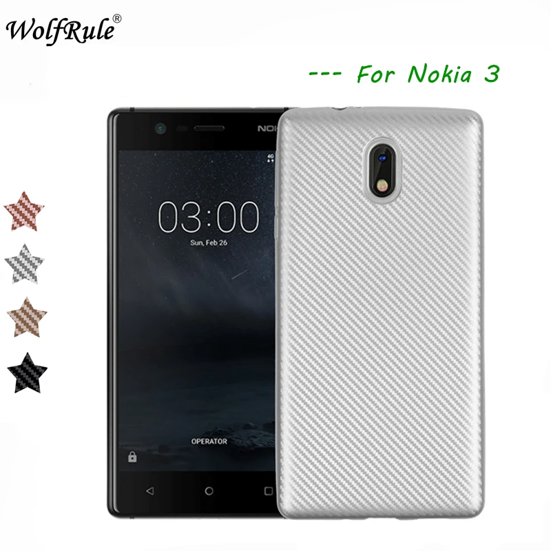 Чехол WolfRule для Nokia 3 Роскошный чехол с полной защитой из углеродного волокна