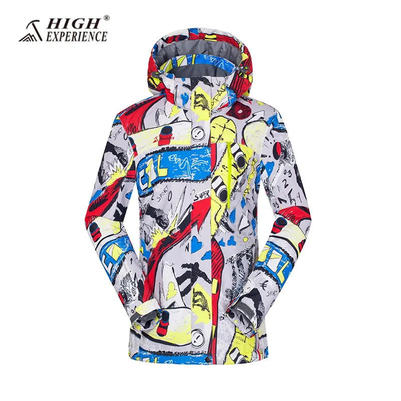 grey print Сноуборд лыжикуртка женская зимняя горнолыжная куртка женская лыжная куртка горные лыжи зимняя куртка для женщин куртка зимняя женская куртка горнолыжная сноубордическая куртка сноубординг куртка горнолыжная женская - Цвет: grey print