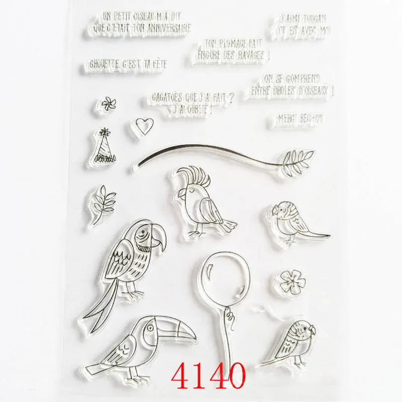 4140 DIY Мультяшные животные силиконовые уплотнения штамп для скрапбукинга фотоальбом Декор трафареты тиснение папка дети ручной работы ремесло игрушки - Цвет: 4140