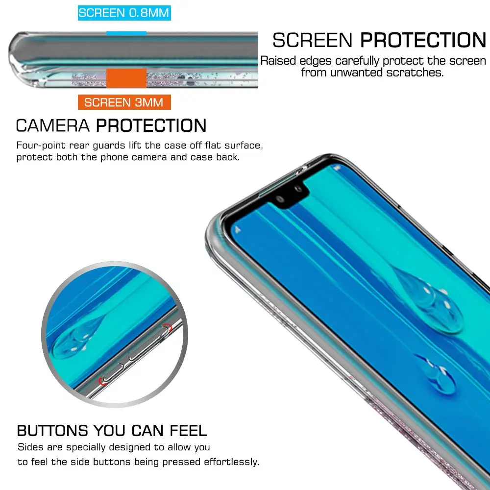 Huawei Y9 2019 case Dynamic Liquid Quicksand Glitter Cases on For Enjoy 9 plus Coque Soft TPU Slicone Cover |
