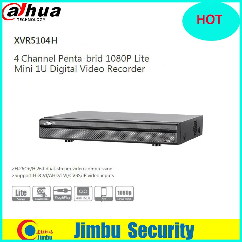 Видеорегистратор Dahua XVR DVR XVR5104H 4 канальная поддержка HDCVI/ AHD/TVI/CVBS/IP 1 SATA HDD 1080P P2P H.264