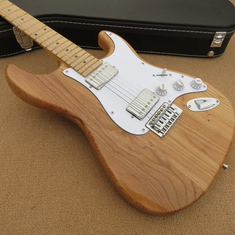 

Electric guitar, maple neck, white guard, silver pickup, custom made,