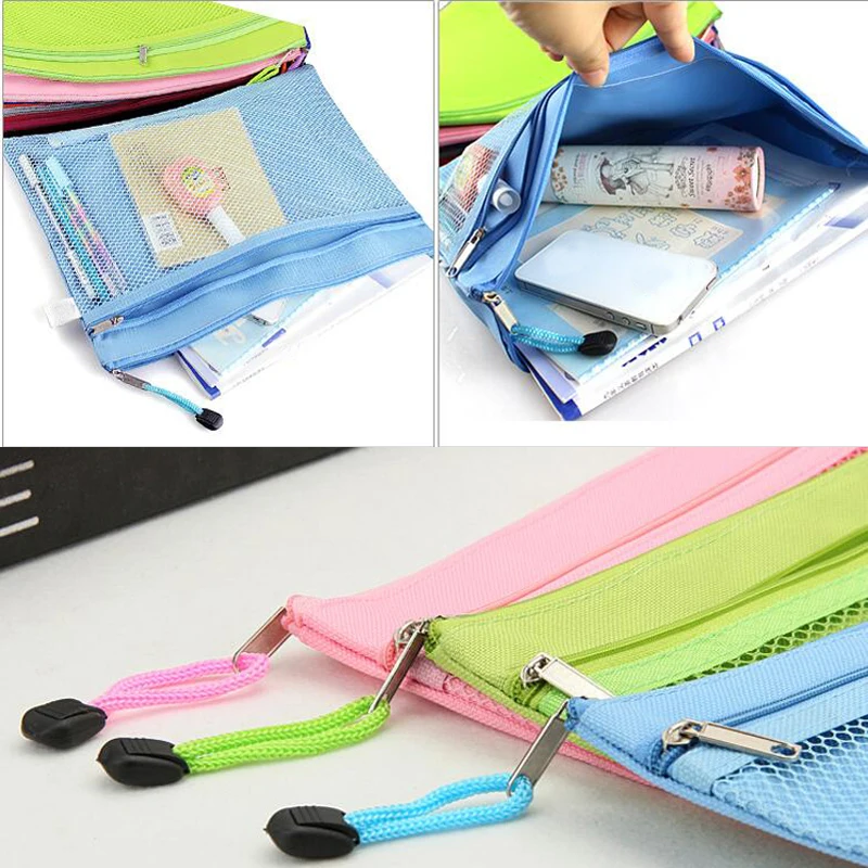 5 шт./лот Raibow цветная Сетчатая Сумка для документов на молнии бесплатная доставка