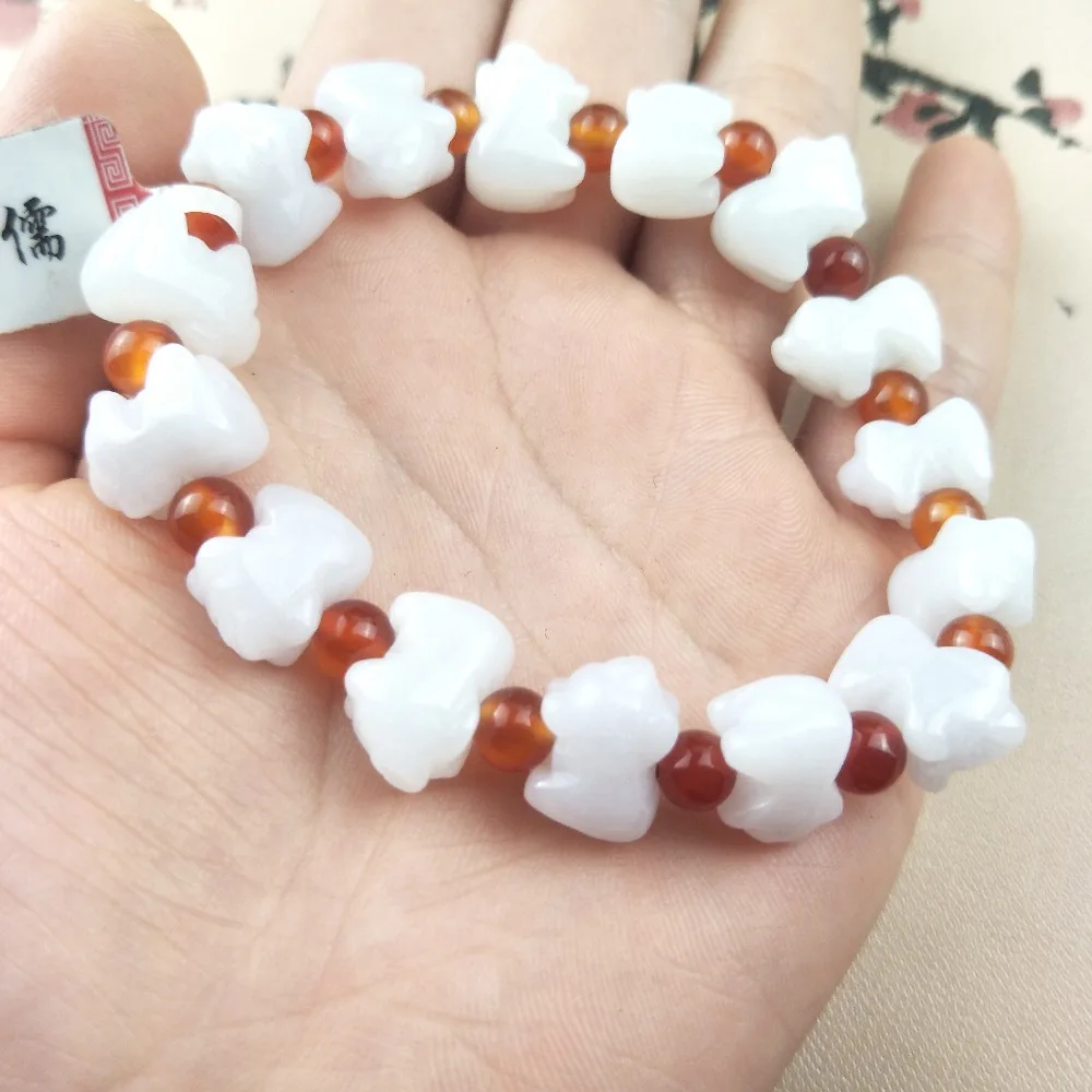 Zheru Jewelry Pure Natural Jadeite Carved Piglet Bracelet Fine Men and Women Style A Class National Certificate | Украшения и