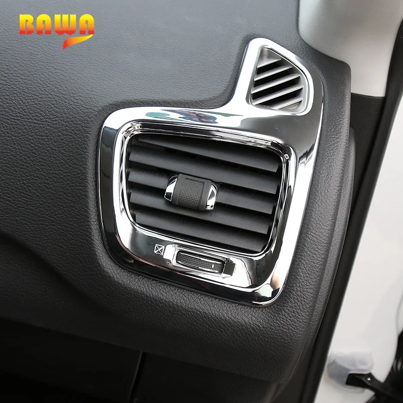 

BAWA Automotive Interior Stickers Dashboard Side Air Conditioner Vent Decoration for Jeep Compass 2017 UP Car Interior Styling